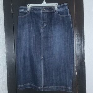 Talbots Dark Wash Denim Skirt